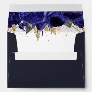 Enveloppe Florale Royal Blue Gold