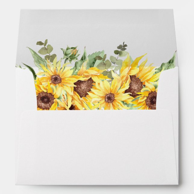 Enveloppe florale Sunflower & Eucalyptus MOD (Dos (Bas))