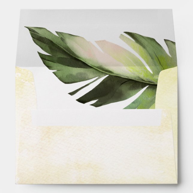 Enveloppe florale tropicale à feuille de palme (Dos (Bas))