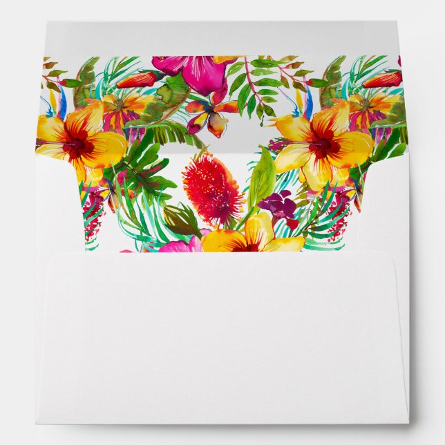 Enveloppe florale tropicale colorée 1 (Dos (Bas))