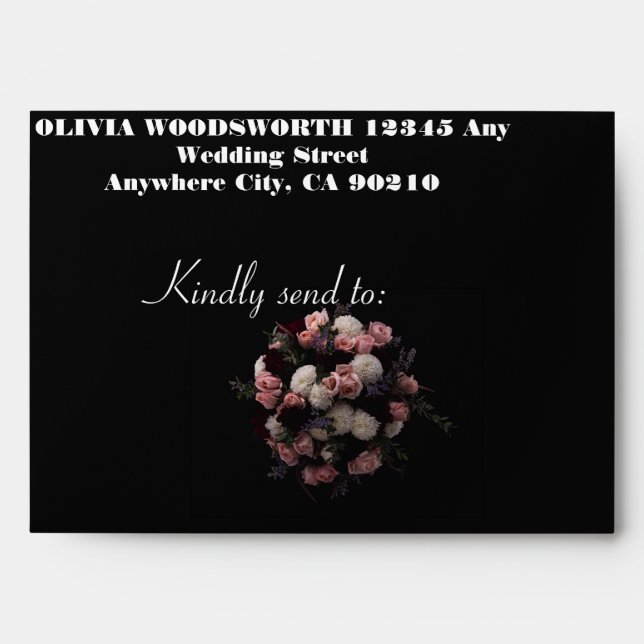 Enveloppe florale vintage foncée (Devant)