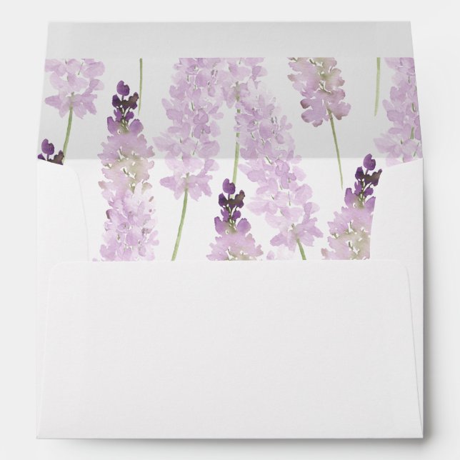 Enveloppe florale violet lavande (Dos (Bas))