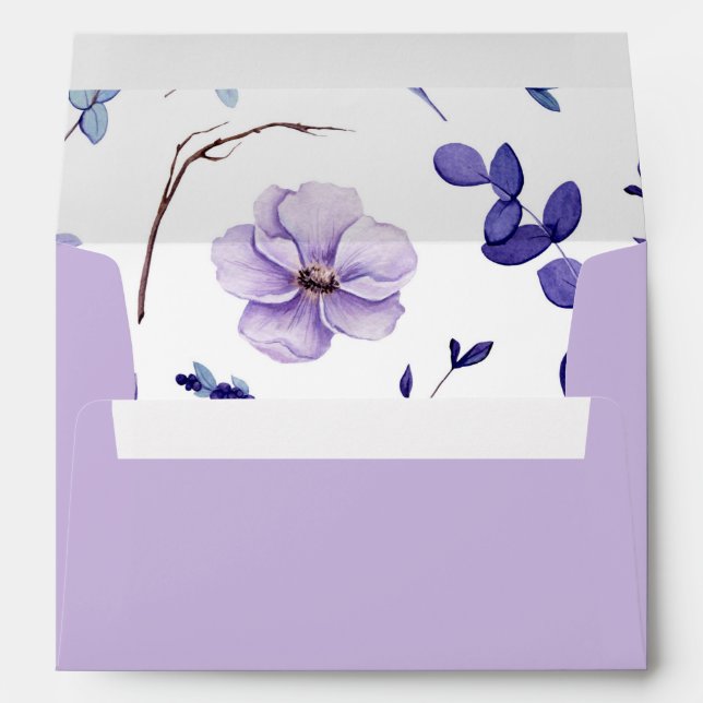 Enveloppe florale Violet Lavender (Dos (Bas))