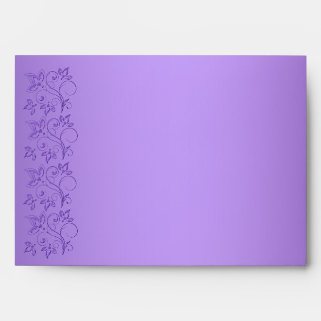 Enveloppe florale violette et noire pour des taill (Devant)
