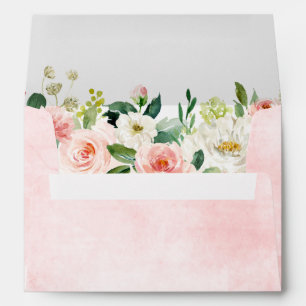 Enveloppe Florales rose pâle Mariage botanique moderne