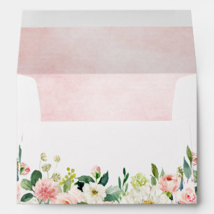 Enveloppe Florales rose pâle Mariage botanique moderne