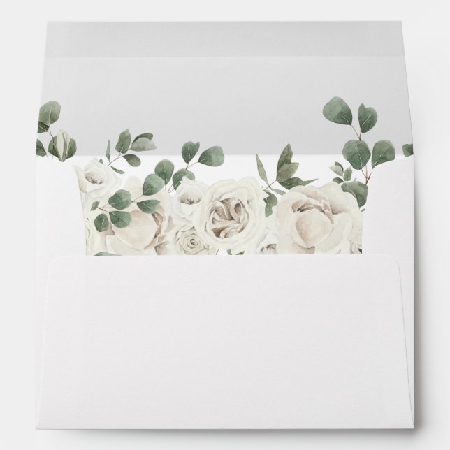 Enveloppe Flore blanche et Eucalyptus 3 (Dos (Bas))