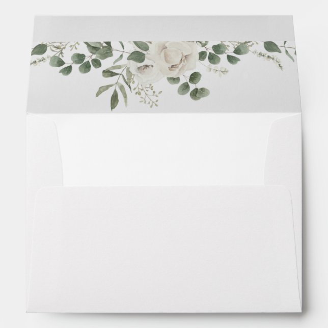 Enveloppe Flore blanche et Eucalyptus 4 (Dos (Bas))