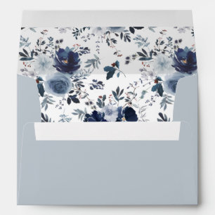 Enveloppe Flore bleu et marine - bleu 2 à l'extérieur