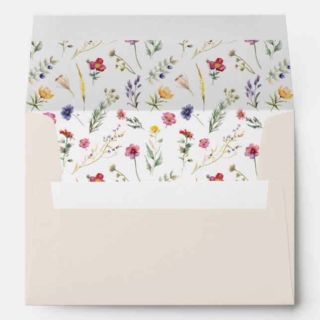 Enveloppe Flore de printemps Fleur sauvage beige (Dos (Bas))