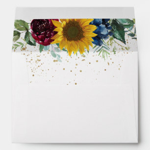 Enveloppe Flore de tournesol vert pour invitation 5x7