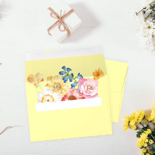 Enveloppe Flore ressort multicolore 3 - Jaune