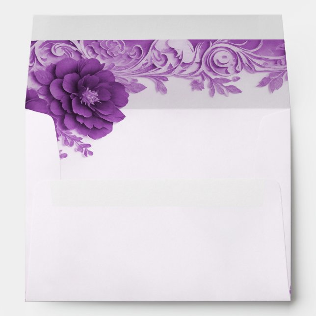Enveloppe florissante de fleurs violettes (Dos (Bas))