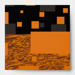 Enveloppe Flottant Orange Carré Brown Black Halloween Art