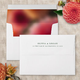 Enveloppe Flou Floral Élégance Moderne Mariage Été Automne