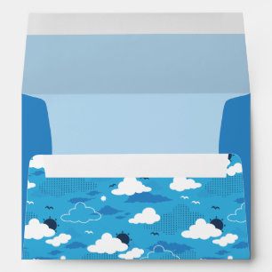 Enveloppe Fluffy Cloud Sunny Blue Sky Motif