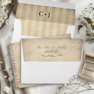 Enveloppe Foi Rustique Espérer Amour Mariage chrétien Invite