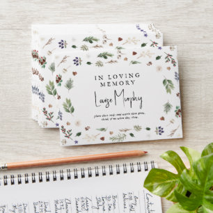 Enveloppe Foliage d'hiver Memorial semence emballage Sympath