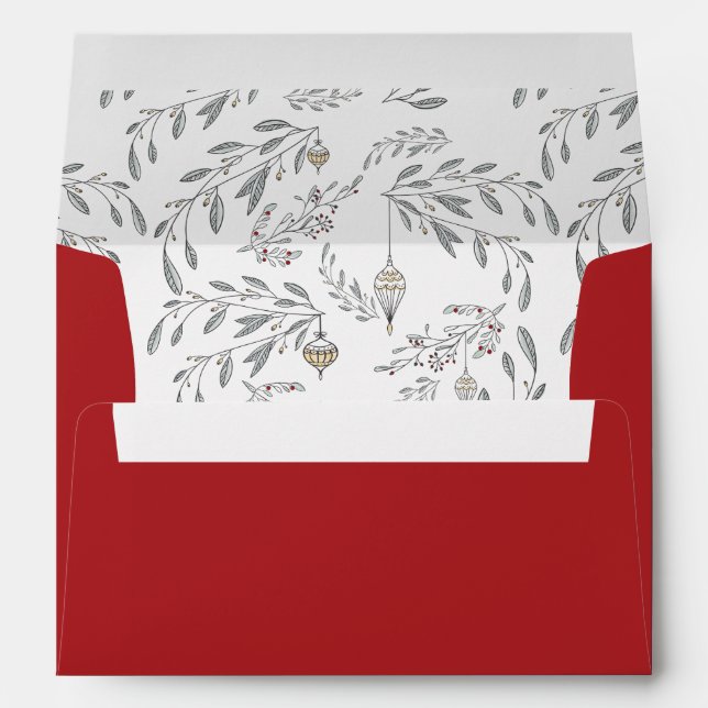 Enveloppe Folithe de Noël et baies (Dos (Bas))