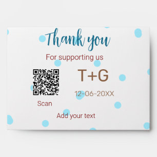 Enveloppe Fonds Lune de miel Ajouter Q R code nom de couple 