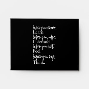 Enveloppe fore you assume learn before you