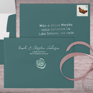 Enveloppe Forest Green Mariage 5x7 Adresse de retour imprimé