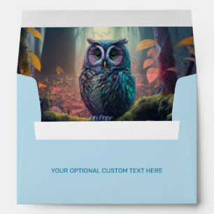 Enveloppe Forêt de hibou de texte personnalisé