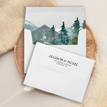 Forêt de montagnes rustiques pour carte 5x7