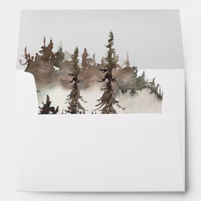 Enveloppe Forêt, Raven, et adresse de retour de croissant de (Dos (Bas))