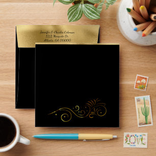 Enveloppe Formal Black & Gold Invitation
