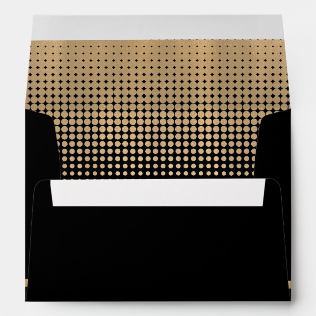 Enveloppe Formal Black & Gold Invitation (Dos (Bas))