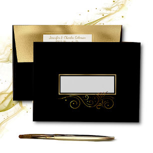 Enveloppe Formal Black & Gold Invitation
