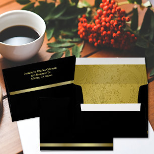 Enveloppe Formal Black & Gold Invitation