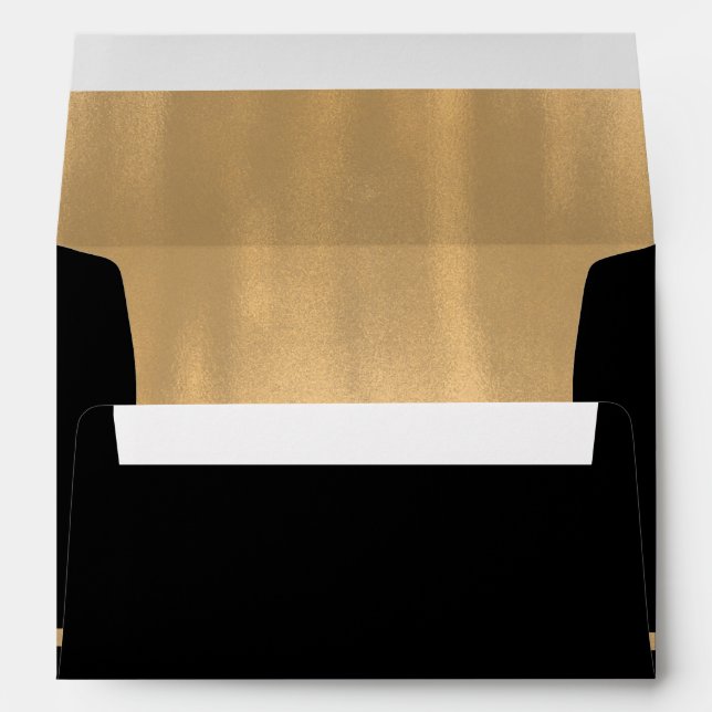 Enveloppe Formal Black & Gold Invitation (Dos (Bas))