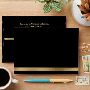 Enveloppe Formal Black & Gold Invitation