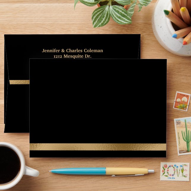 Enveloppe Formal Black & Gold Invitation (Desk)