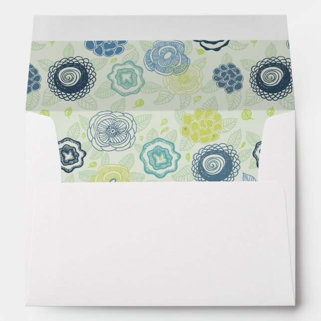 Enveloppe Forme florale élégante avec fleurs mignonnes (Dos (Bas))