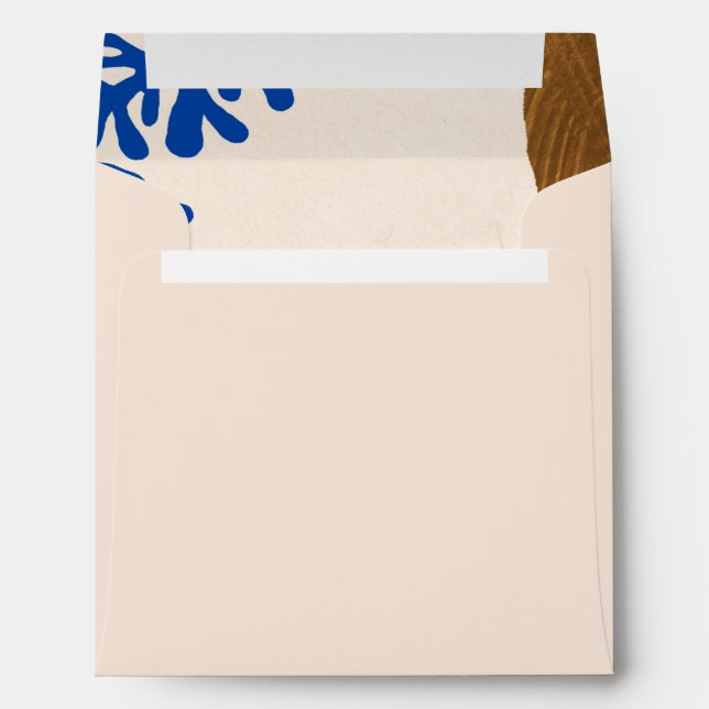 Enveloppe Formes Abstraites contemporaines Art Blue Tan Mari (Dos (Bas))
