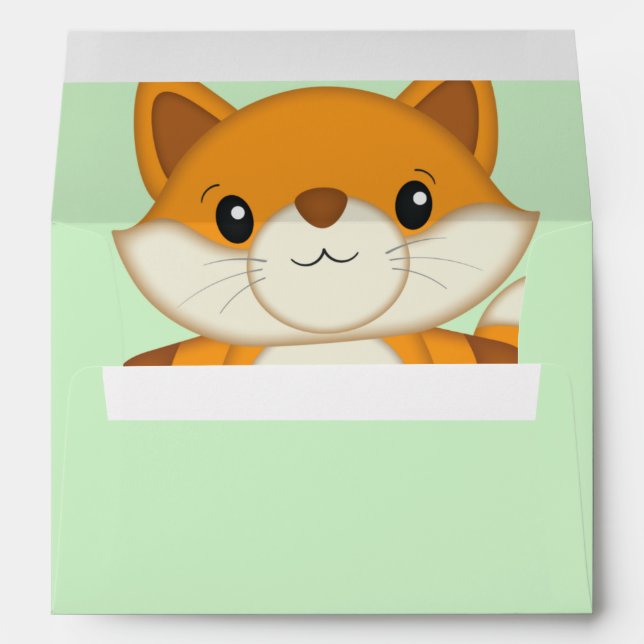 Enveloppe Fox Baby shower Bois animal (Dos (Bas))