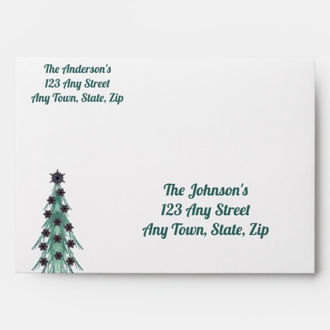 Enveloppe Fractal Christmas Tree Snowflakes and Star  (Devant)