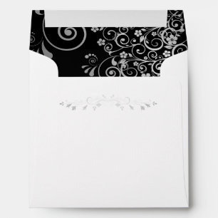 Enveloppe Fragments Silver Filigree sur Mariage Carré noir