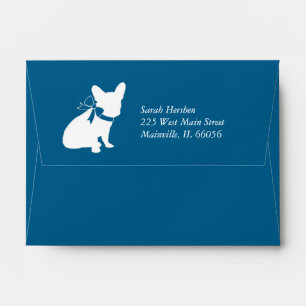 Enveloppe Français Baby shower Bulldog Français Frenchie Blu