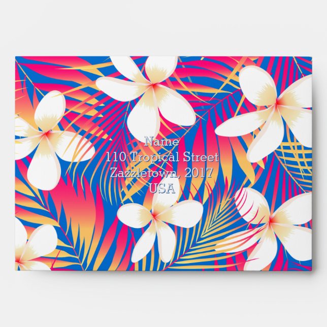 Enveloppe Frangipani arc-en-ciel tropical (Devant)