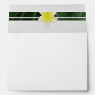Enveloppe Frangipani jaune Plumeria 5x7 Faire-part de mariag