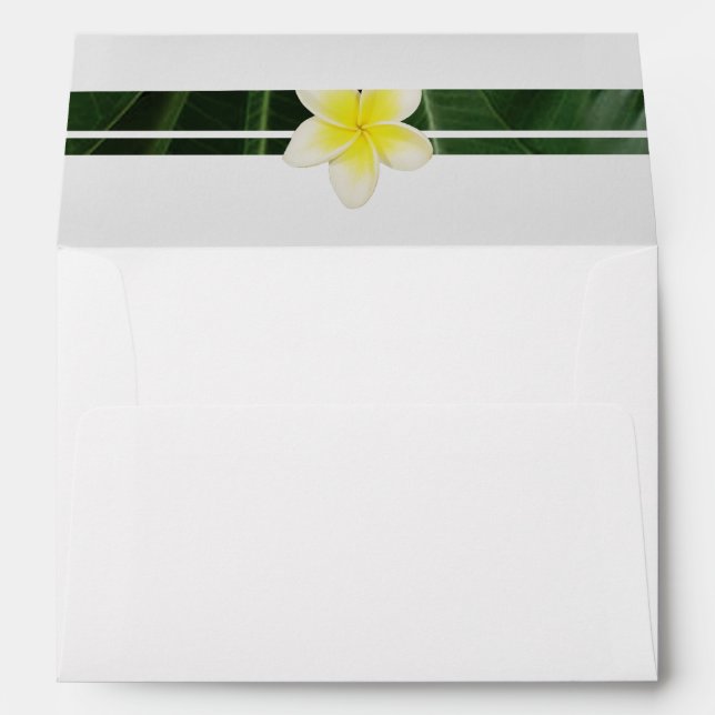 Enveloppe Frangipani jaune Plumeria 5x7 Faire-part de mariag (Dos (Bas))