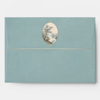 Enveloppe French Heron Dusty Blue Wedding Envelope