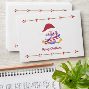 Enveloppe Friandise décoration cadeau de Noël oiseau bleu