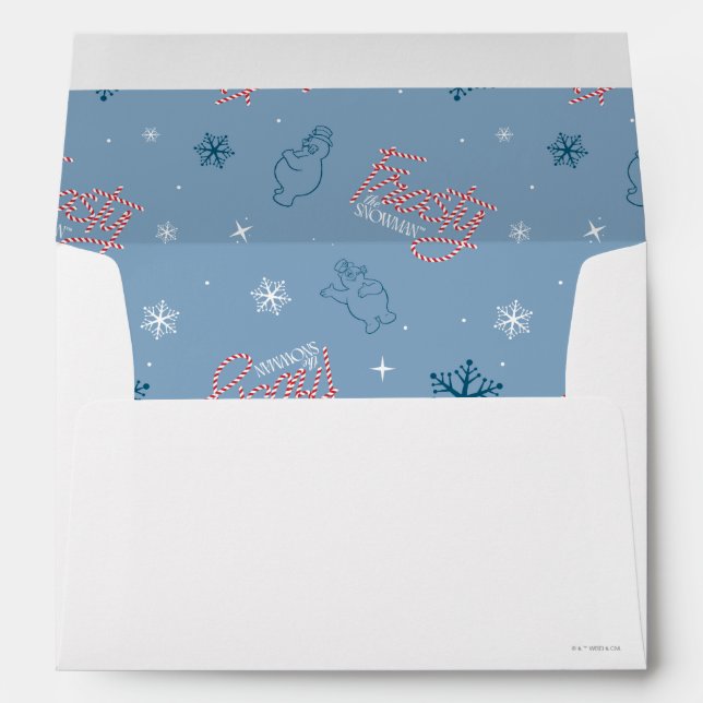 Enveloppe Frosty Snowman Blue Snowflake Motif (Dos (Bas))