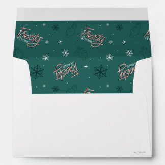 Enveloppe Frosty Snowman Green Snowflake Motif
