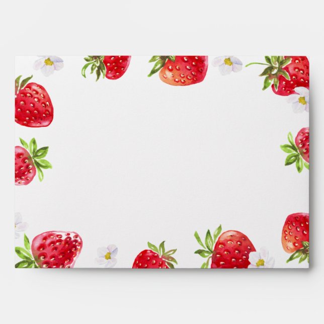 Enveloppe Fruit Fraise d'été Baby shower mou (Devant)